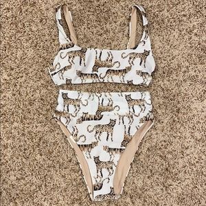 Aerie Cheetah Print Swim Suit Top and Bottom